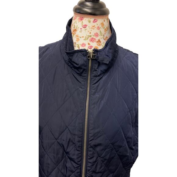 💙 Talbots L Navy Quilted Zip Vest – Classic Lightweight Layer - Picture 3 of 5